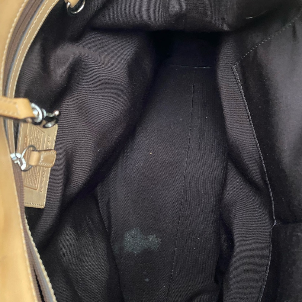 Coach Signature Hobo Bag with Tan Leather Trim - Picture 8 of 9